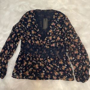 Flower Top Fancy with Puff sleeve -BNWT